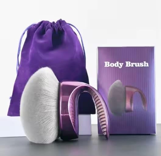 Body Makeup Brush – Extra Large Kabuki Applicator for Self Tanner, Bronzer & Foundation – Flawless, Streak-Free Airbrushed Finish – Vegan, Charcoal-Infused Bristles