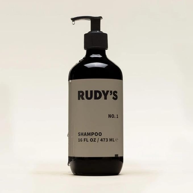 Rudy's No. 1 Moisturizing Shampoo | Natural Ingredients w/Coconut Oil, Paraben & Sulfate Free - All Hair Types for Men & Women (16 fl oz)