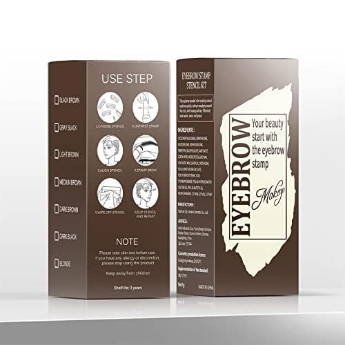 Eyebrow Stamp and Eyebrow Stencil Kit, Eyebrow Powder with 24 Reusable Eyebrow Stencils Kit for Beginners to Natural Brow, 1 Step Brow Stamp Kit Smudge-Proof & Long-lasting & Waterproof (Blonde)