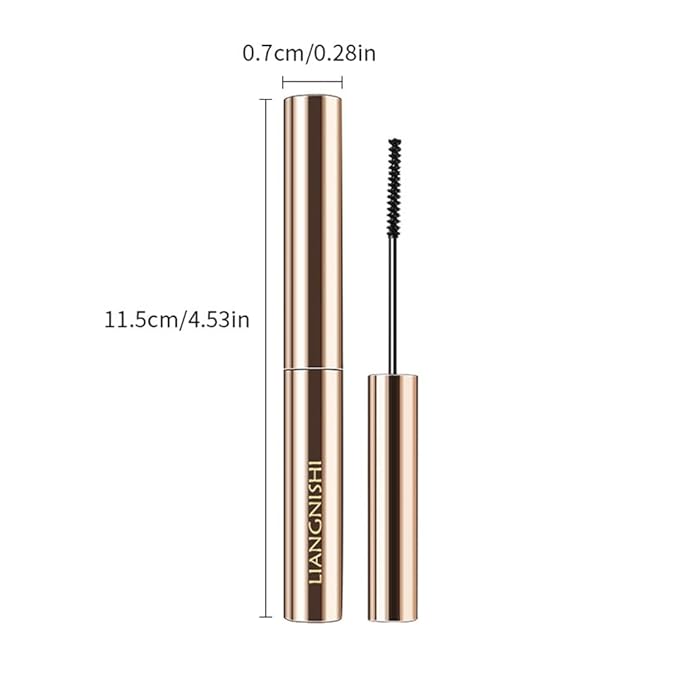 Ultra-Slim Brush Tubing Mascara for Mature Lashes – Waterproof Volume + Length for Fine Short Lower Lashes, Hypoallergenic Smudge-Proof Formula, Older Women Sensitive Eyes Friendly (Brown)