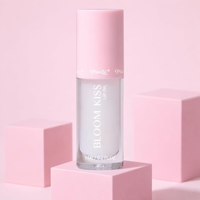 Miss Lil USA Bloom Kiss Lip Oil, Nourishing Hydrating High-Shine Lip Oil Gloss, Lightweight Non-Sticky Formula for Soft Glossy Lips, Vegan & Cruelty-Free (Lucy)
