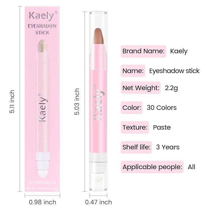 2in1 Matte Cream Eye Shadow Stick -Stone Matte, Eyeliner Pencil Eyeshadow Palette Makeup, Waterproof Long Lasting Brightener, Crease Proof & Smudge Resistant, Cream Eyeshadow with Built-in Smudger