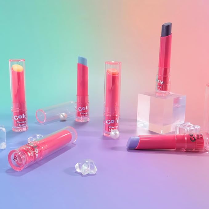 BINGBRUSH Color Changing Lipstick Set, PH Lip Balm Mood Lipstick, Natural Color-Changing Tint with Deep Moisture, Long Lasting Personalized Lip Gloss for Daily Wear or Gifts (02# Ice Fairy)