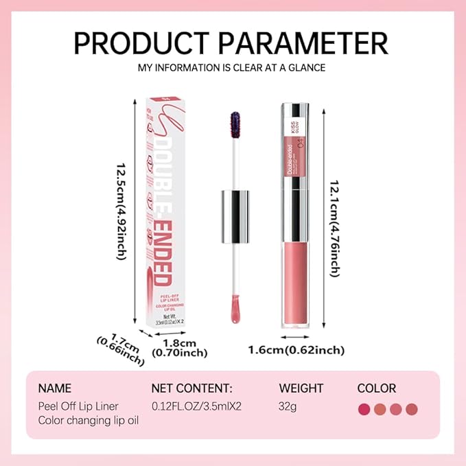 Peel Off Lip Liner & Gloss – Long-Lasting Smudge-Proof Mocha Rose Brown Lip Tint & Lip Stain Liner with Hydrating High Shine Gloss for Defined, Fuller Brown-Rose Lips – Waterproof Soft Glam Lip Makeup