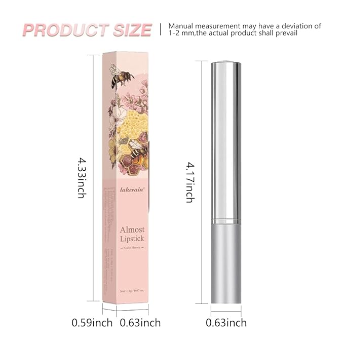 Honey Lipstick Tinted Lip Balm, Sheer Hydrating Lip Stain for All Skin Tones (08-2Pcs-Nude, 2 Count (Pack of 1))