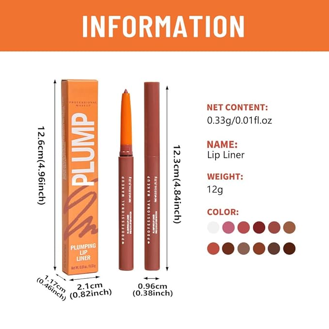 Matte Lip Liner Pencil for Shaping Lips, Retractable Creamy Brown Crayon LipLiner Pencil, Long Lasting Waterproof Lipstick Lip Liner Makeup, Vegan Beauty 04#