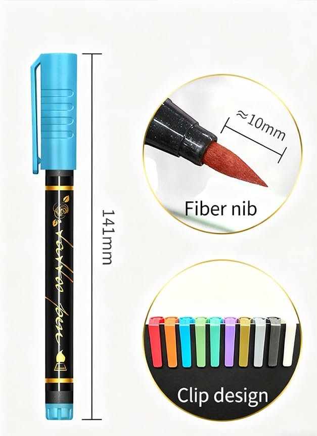 SkinCraft - Safe Temporary Tattoo Pens, Skin Craft Tattoo Markers, 10 Vibrant Colors Body Markers with Reusable Stencils, Skin-Friendly Waterproof Face Paint for Kids Teens Adults Party (1Pcs)