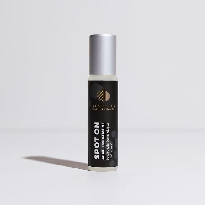 Spot On Acne Roller Ball Serum with Benzoyl Peroxide and Salicylic Acid - Pimple Spot Treatment - Treat Zits & Blemishes On the Go Without a Mess - Formulated by Dermatologists