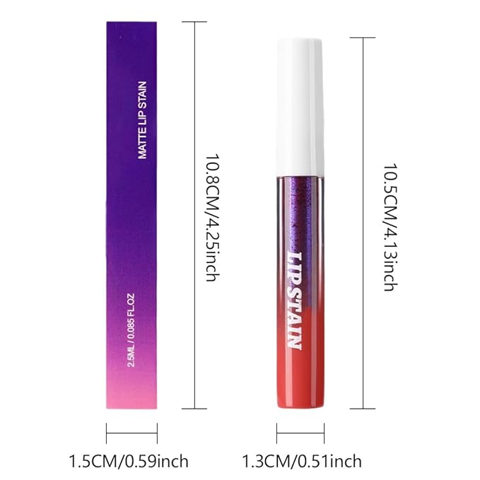 evpct Mauve Red Peel Off Lip Stain Tints, Matte Liquid Lipstick Lip Stain Long Lasting Waterproof for Women, Non-stick Cup Lipstick Peel Off Highly Pigmented Not Faded Smudge-proof Easy to Apply, 02#
