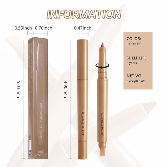 Waterproof Matte Lip Liner Pencil with Silicone Smudger – Long-Lasting Retractable Velvet Crayon, Define & Sculpt Lips, Vegan & Cruelty-Free, Perfect for Work, Date, Party & Travel (02#, pack of 1)