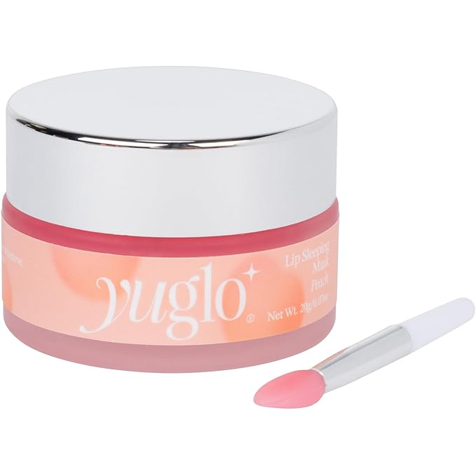 YUGLO Lip Sleeping Mask | Peach Flavor | Hydrating & Soothing Lip Treatment for 
Dry, Chapped Lips | Plumps & Moisturizes | Overnight Lip Repair
