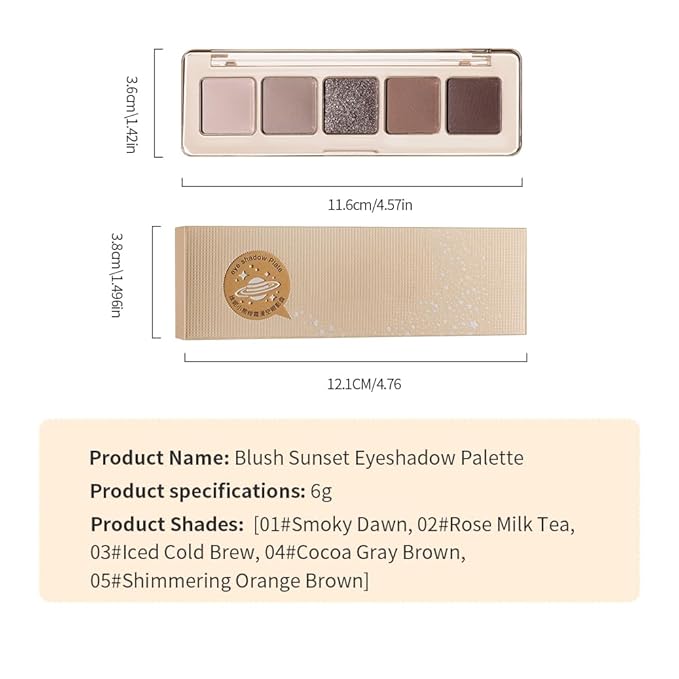 4 Color Eyeshadow Palette, Matte and Shimmer Powder Makeup, Highly Pigmented Blendable Shadows, Long-Lasting Waterproof, Natural Nude Brown Pink Shades (B-3#, 1 Count (Pack of 1))