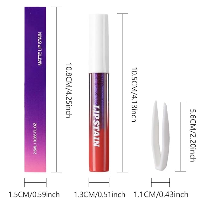 evpct 2Pcs Mauve Red & Nude Brown Peel Off Lip Stain Tints, Matte Liquid Lipstick Lip Stain Long Lasting Waterproof for Women, Longwear Lipstick Peel Off High Pigment Smudge-proof Easy Apply 02# & 04#
