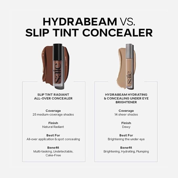 Saie Slip Tint Radiant Cream Concealer & All-Over Face Makeup - Concealer for Dark Circles, Redness & Blemishes - Lightweight Makeup Made with Hydrating Hyaluronic Acid - Shade 13 (0.17 oz)
