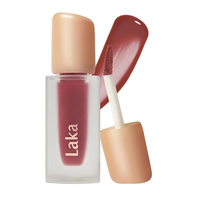 Laka Fruity Glam Tint, Glowing Lip Stain with Wide Color Spectrum, Hydrating & Lightweight Texture, Buildable Color, Non-Sticky, Vegan, K-Beauty (#154 Nectar, 4.5g/0.15oz)