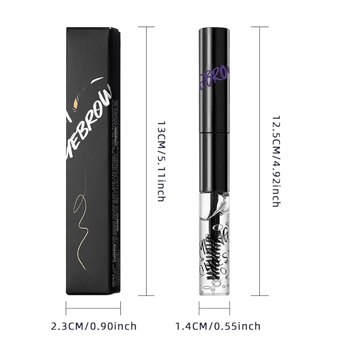 2in1 Semi-Permanent Eyebrow Gel & Lamination Gel, Eeybrow and Lash Gel, Lightweight and Waterproof Tinted Brow Gel For Up To 24HR Hold, Built-In Styling Comb - Clear Eyebrow Gel (04#Purple)