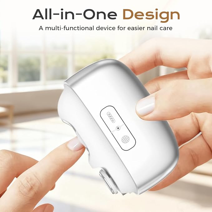 3 in 1 Automatic Electric Nail Clipper, 2026 New Electric Nail Clipper Electric Nail Trimmer with 2 Adjustable Speeds & Magnetic Cover, Alloy Grinding Head Nail Trimmer for Seniors, Adults (Gray)