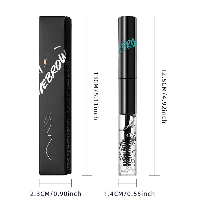 2in1 Semi-Permanent Eyebrow Gel & Lamination Gel, Eeybrow and Lash Gel, Lightweight and Waterproof Tinted Brow Gel For Up To 24HR Hold, Built-In Styling Comb - Clear Eyebrow Gel (06#Green)