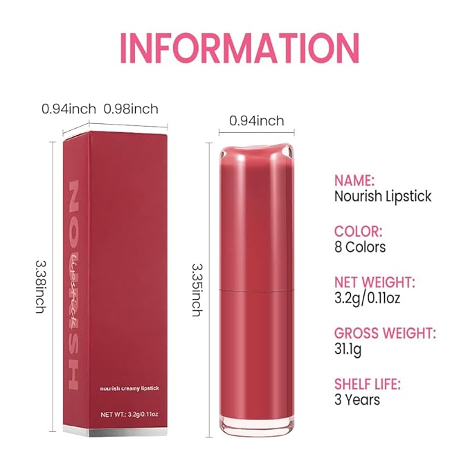 Honey Lipstick Tinted Lip Balm - Matte Tint Cream Lipsticks for All Skin Tones, Hydrating Lip Stain, Can be Buildable Blendable Nourishing Moisturizing Suitable for Women to Every Day Makeup 01