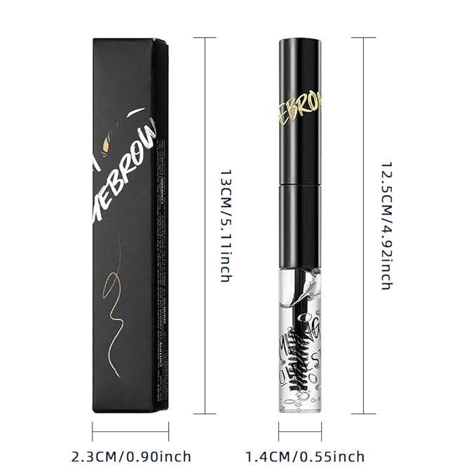 2in1 Semi-Permanent Eyebrow Gel & Lamination Gel, Eeybrow and Lash Gel, Lightweight and Waterproof Tinted Brow Gel For Up To 24HR Hold, Built-In Styling Comb - Clear Eyebrow Gel (02#Yellow)