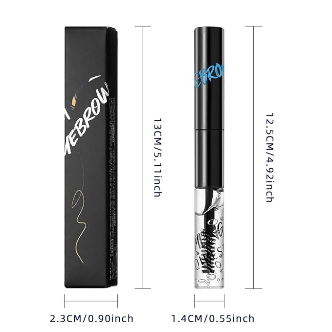 2in1 Semi-Permanent Eyebrow Gel & Lamination Gel, Eeybrow and Lash Gel, Lightweight and Waterproof Tinted Brow Gel For Up To 24HR Hold, Built-In Styling Comb - Clear Eyebrow Gel(05#Blue)