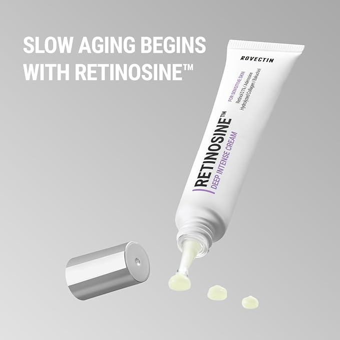 ROVECTIN Retinosine Deep Intense Cream - Retniol 0.15%, Adenosine, Hydrolyzed Collagen, Bakuchiol | For sensitive skin, Korean Skin Care - (1.01 fl.oz, 30ml)