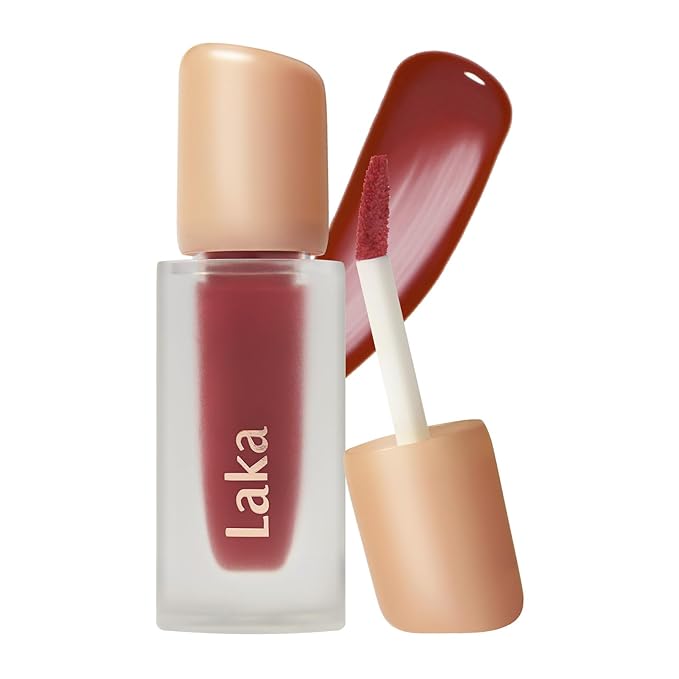 Laka Fruity Glam Tint, Glowing Lip Stain with Wide Color Spectrum, Hydrating & Lightweight Texture, Buildable Color, Non-Sticky, Vegan, K-Beauty (#158 Berris, 4.5g/0.15oz)