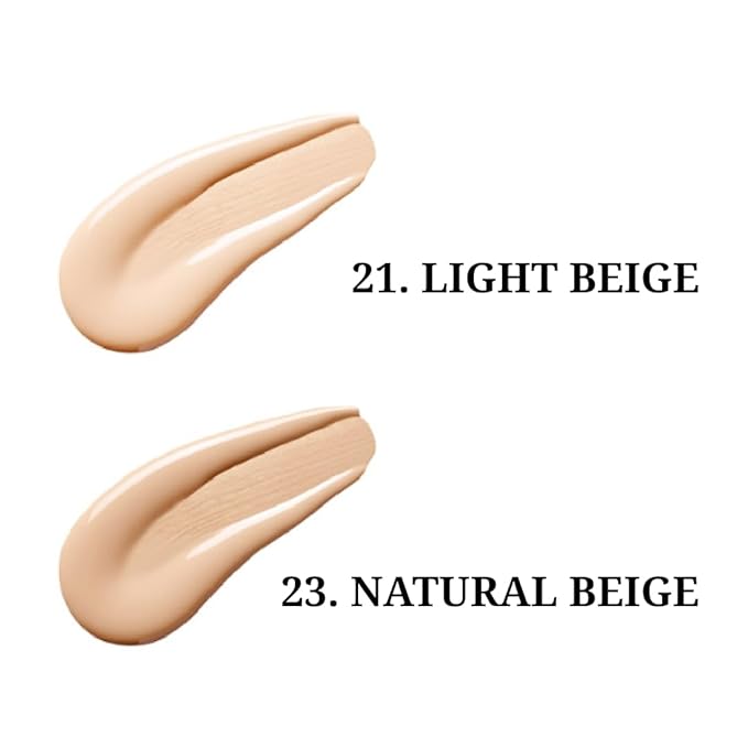 VINNE Korean Cushion Foundation, Lightweight Essence Makeup Natural and Dewy Finish, 12-Hour Lasting Effect, 0.42 Oz - #23 Natural Beige (Refill Not Included)