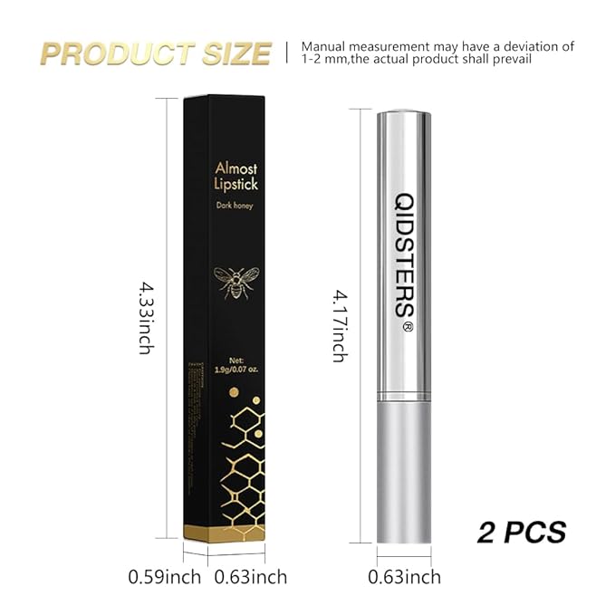 Honey Lipstick Tinted Lip Balm, Sheer Hydrating Lip Stain for All Skin Tones (06-2Pcs-Black, 2 Count (Pack of 1))