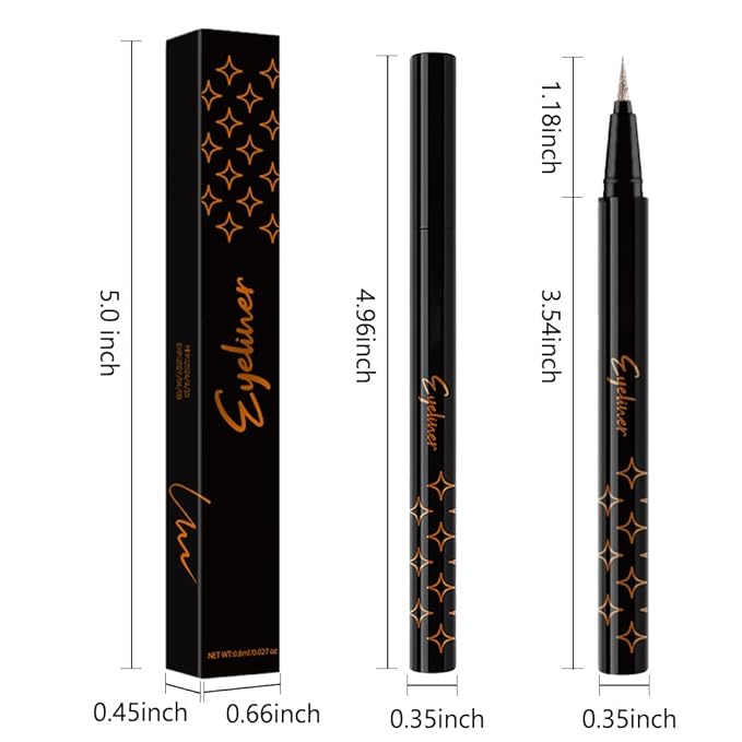 evpct 1Pcs Bronze Liquid Eyeliner Makeup, Bronze Gold Glitter Metallic Shimmer Colored Eyeliner Liquid Eye Liner Eyeshadow Pencil Face Body Glitter Makeup, Longwear, Fake Eyelashe Mascara Accessories