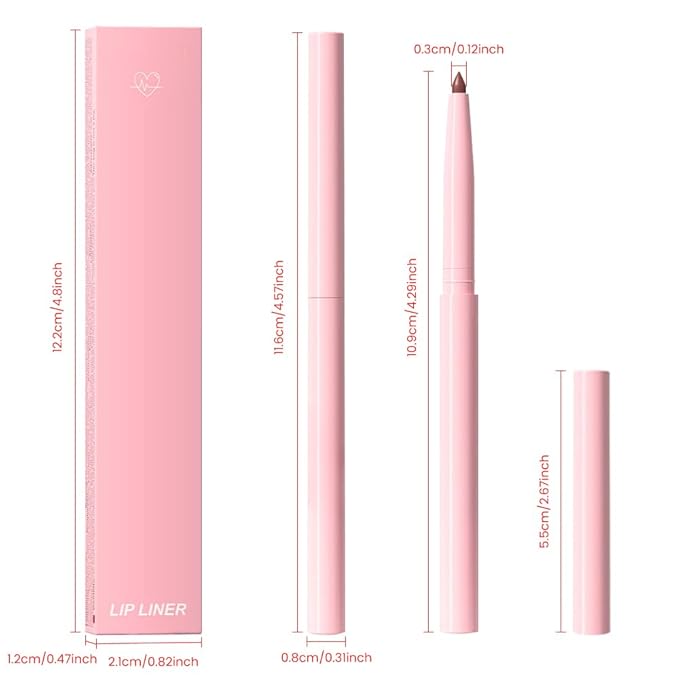 evpct Maroon Chestnut Red Matte Creamy Retractable Lip Liner Pencils for Women Shaping & Sculpting Lips, Lip Liner Long Lasting Waterproof Rich Lip Colors Liner Crayon Lipstick delineador de labios
