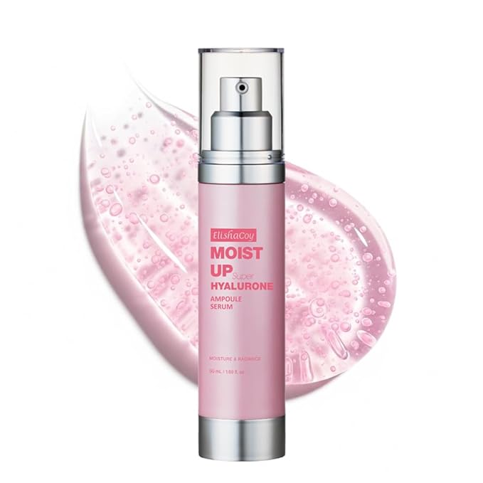 Elishacoy | Moist Up Super Hyalurone Ampoule Serum, Deep Hydration & Elasticity Booster with Multi-Layer Hyaluronic Acid Capsules + Collagen, for All Skin Types, 50ml (1.69 fl oz)