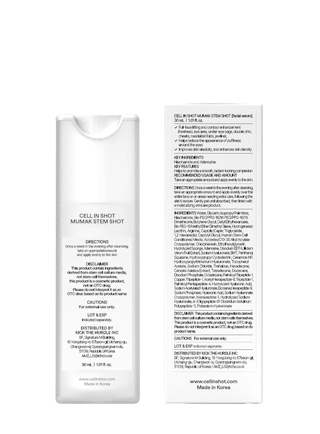 Mumak Stem Shot – Skin Lifting and Elasticity Booster – MFSC® Stem Cell Anti-Aging Serum for Face Wrinkles and Firmness, 1.69 fl.oz. (30 ml)