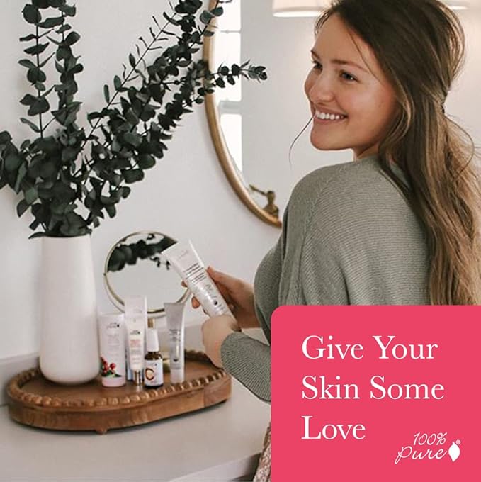 100% PURE Watermelon Cucumber Water Locking Moisturizer Natural Facial Hydration Boost with Hyaluronic Acid Replenishing Anti Aging Face Cream & Quenching Dry Skin Care Vegan - 1.4 fl oz