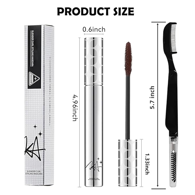 2Pack Brown Mascara for Older Women 60 Plus, Prime Waterproof Volume and Length for Hypoallergenic Máscara with Long Lasting, Hypoallergenic, Lightweight for Sensitive Eyes-02