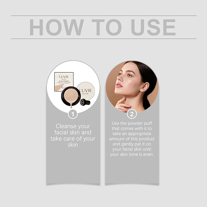 Luvie Glow Foundation Cushion, 2026 New Mushroom Head Air Cushion CC Cream, Air Cushions Foundation Moisturizing Concealer Brighten Long-Lasting for All Skin Types (Warm)