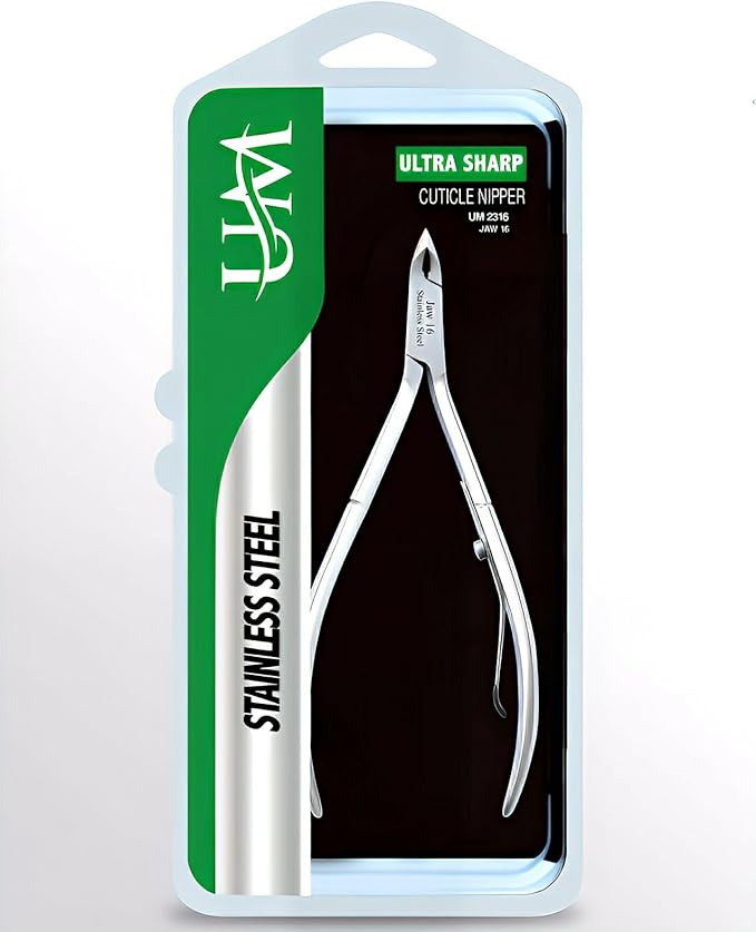 UM Supplies Cuticle Trimmer | Hangnail Remover | Extremely Sharp | Professional Cuticle Nippers | Stainless Steel | Cuticle clippers | Pedicure Manicure Tool (jaw 16) 6mm