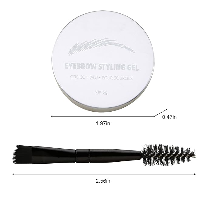 AFGHOUZ Cream Eyebrow, Brow Powder and Eyeliner Gel, Eye Brow Pomade Waterproof Highly Pigmented, Filler Thicker Brows, With Dual Head Brush 2Pcs