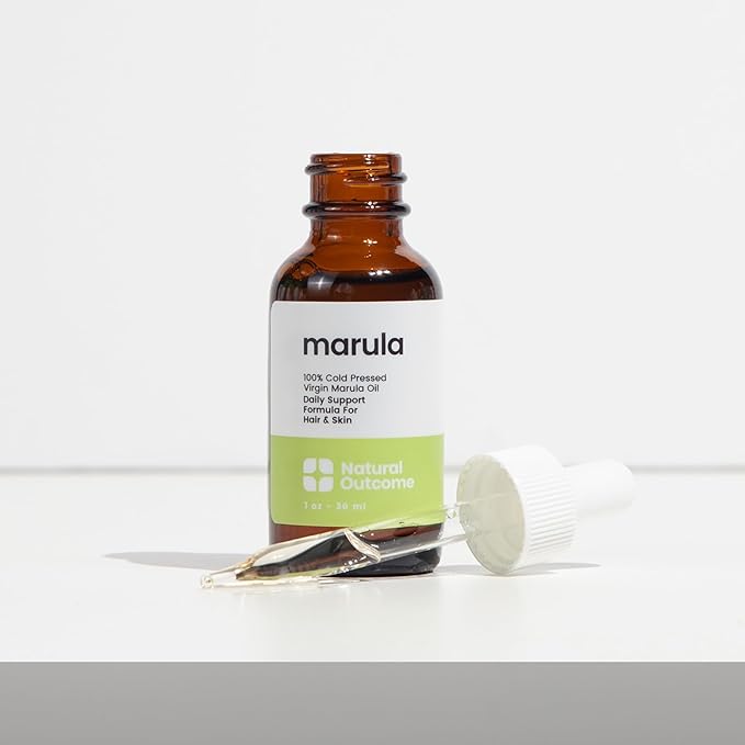 natural outcome Marula Oil 100% Pure Cold-Pressed Moisturizer for Face, Hair & Body - Lightweight Anti-Aging & Hydrating Facial Oil, 1 oz