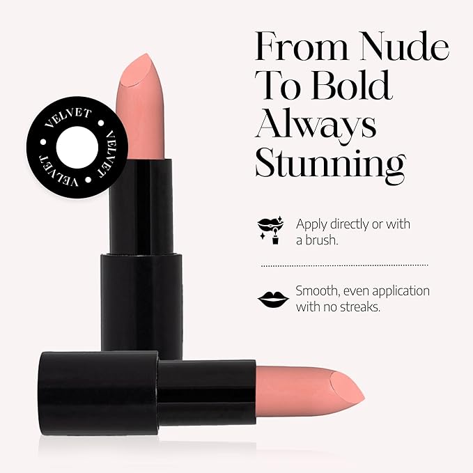 Radiant Professional Advanced Care Lipstick - Ultra Nourishing, Moisturizing Long Lasting Matte Lipstick With Vitamin E- UVA UVB Filters - VELVET (27 Nude)