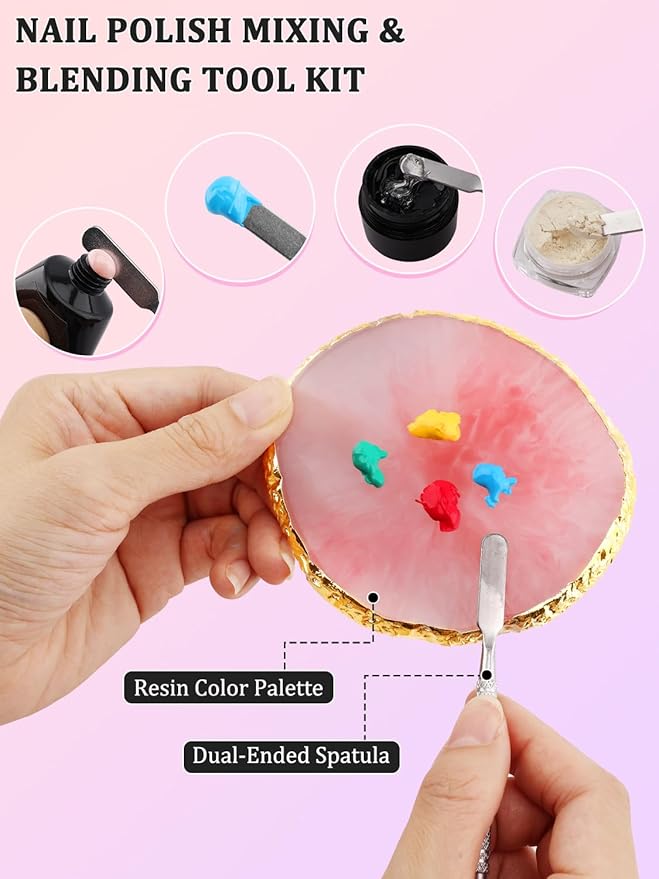 Nail Art Design Tools, Nail Stand Holder for Painting Nails, Nail Art Brushes, Nail Dotting Sculpting Gel Tool, French Tip Tool Liner Brushes, Nail Art Palette Spatula, Nail Stuff for Nail Techs