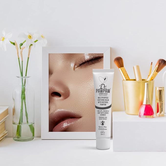 Dr.PAWPAW Shimmer, Multi-Purpose Natural No Fragrance Balm for Hydrating Lips, Skin, Hair, Cuticles, Nails & Beauty Finishing (25 ml)