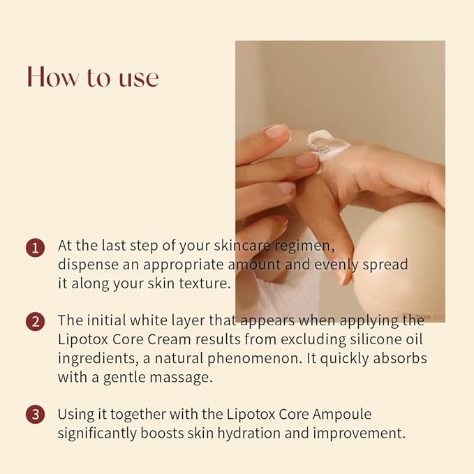 Lipotox Core Cream 50g | Anti-Aging Moisturizer with Stem Cell Extract for Firming & Wrinkles | K-Beauty Skincare Made in Korea