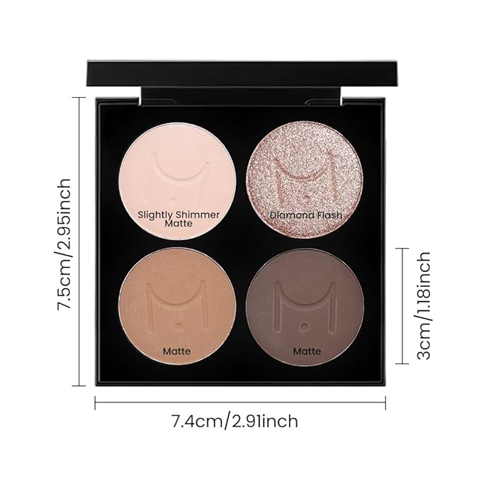 Eye Shadow Palette, Bright Nude Champagne Gold Light Dark Brown Eyeshadow Makeup, Vibrant Color Array Eyeshadow Palette, Matte & Shimmer Finishes, Long Lasting Waterproof, Incl. Built-In Mirror.