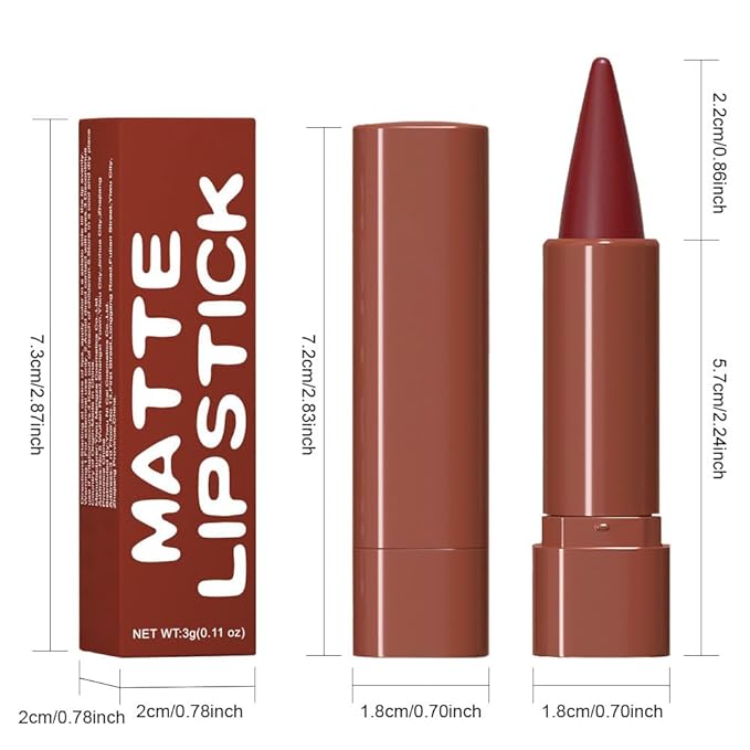 Vivid Auburn Gradient Matte Lip Liner Pencil Crayon for Women - Waterproof Smudge-Proof Kissproof Long-Wear Lip Pencil, Flawless Contour Ombre Effect Lip Crayon,Creamy Pigmented Lip Liner 07#