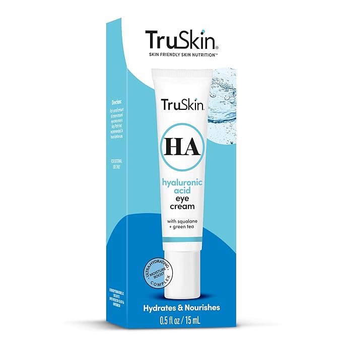 TruSkin Eye Cream for a Hydrated, Brighter-Looking Eye Area - Improve Appearance of Dark Circles & Puffiness - Hyaluronic Acid, Squalane, Green Tea - Under Eye Cream for Women, 0.5 fl oz