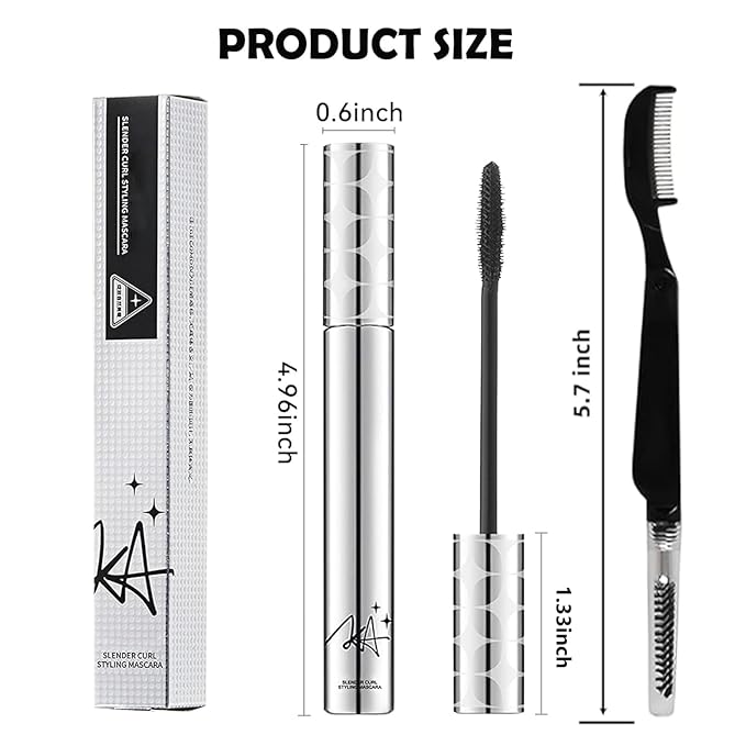 2Pack Black Mascara for Older Women 60 Plus, Prime Waterproof Volume and Length for Hypoallergenic Máscara with Long Lasting, Hypoallergenic, Lightweight for Sensitive Eyes, 01