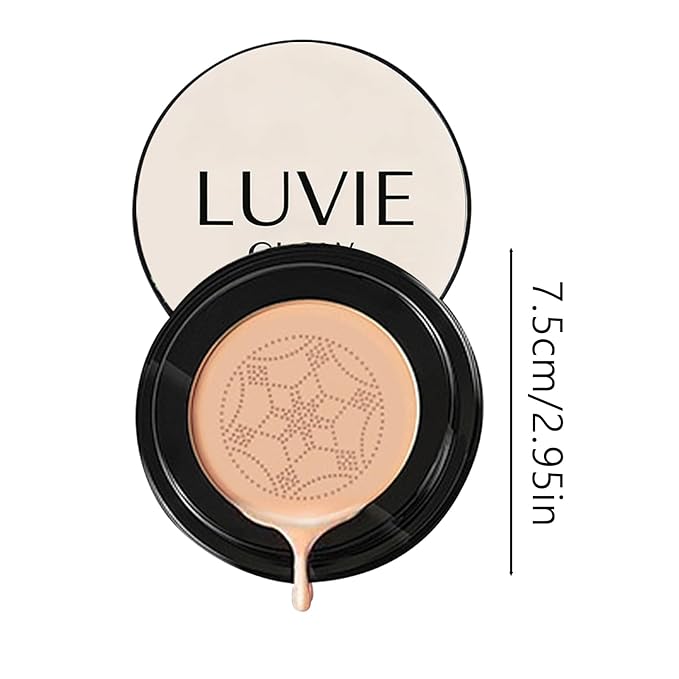 Luvie Glow Foundation Cushion, Mushroom Head Air Cushion CC Cream, Air Cushions Foundation Long Lasting Matte Concealer for All Skin Types (brunet brown)