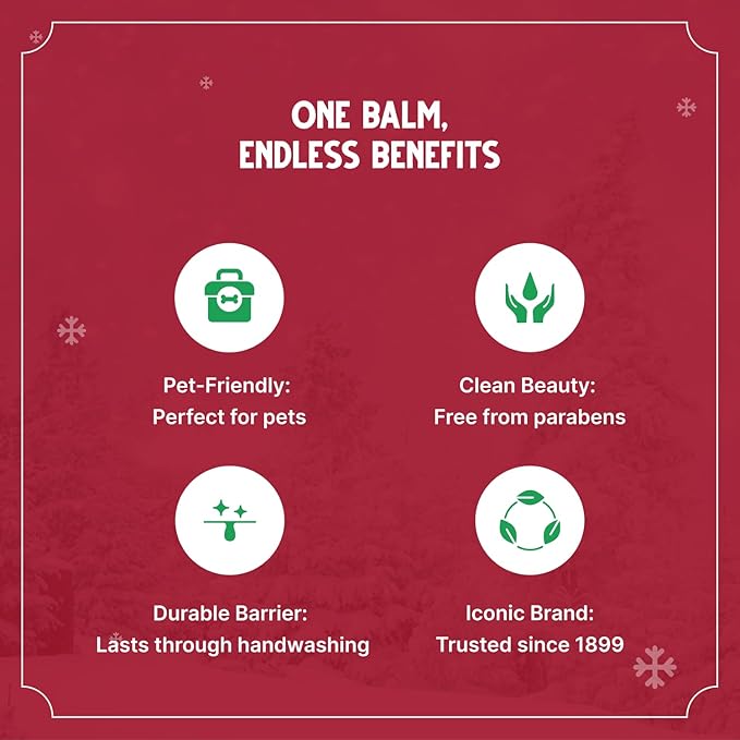 Bag Balm Mini Tin Gift Set – Bundle of 4 Limited Edition Tins (Red Star, Pink Star, Green Plaid, Red Plaid) – Multi-Use Moisturizing Balm for Dry Skin, Lips, Hands and Winter Hydration