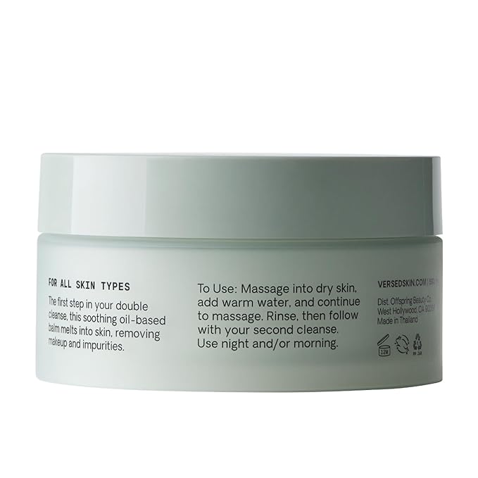 Versed Day Dissolve Cleansing Balm - Makeup Melting Balm Infused with Vitamin E + Eucalyptus Oil to Calm Skin - Oil Based Double Cleanser (2.3 Fl Oz (Pack of 1), Day Dissolve)